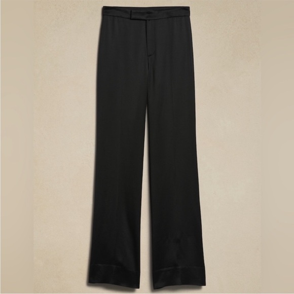 NWT! Banana Republic Black Barathea Italian Wool Tuxedo Pant - Size 2🤎 - Picture 4 of 8